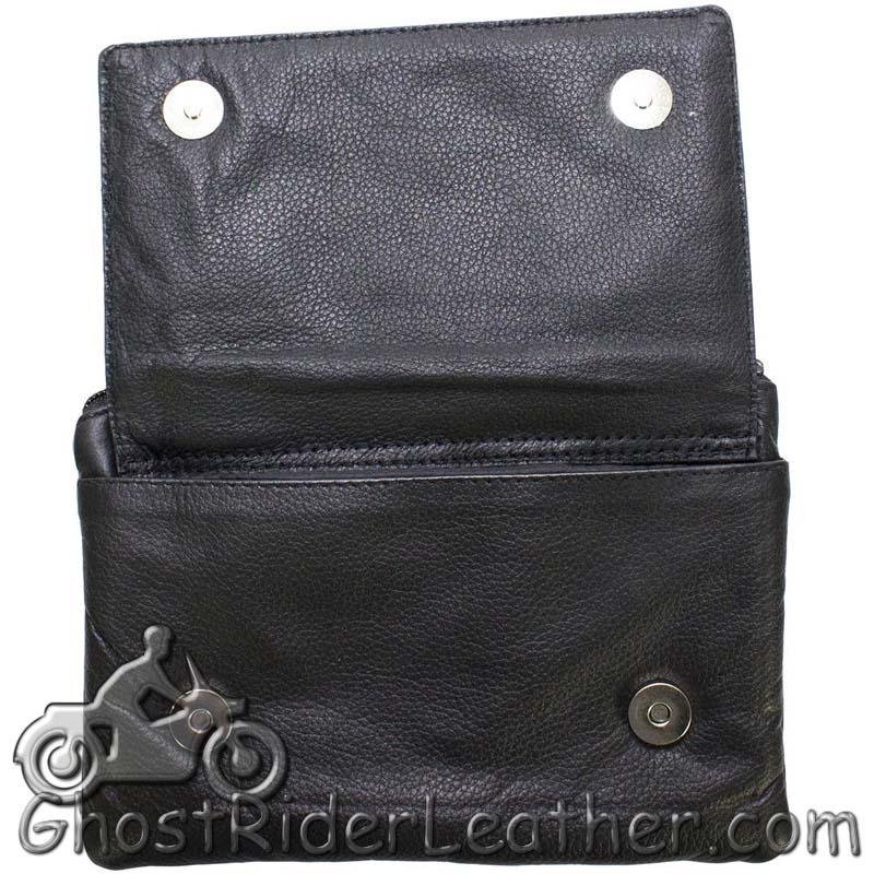 Leather Belt Bag - Lime Green - Flying Skull Design - Handbag - BAG35-EBL10-LIME-DL - Image 4