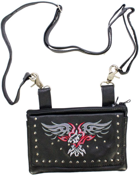 Leather Belt Bag - Red - Eagle Design - Handbag - BAG35-EBL3-RED-DL - Image 3