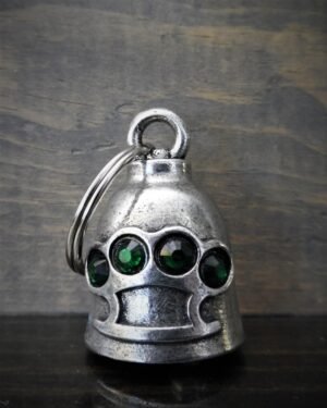 Brass Knuckle Diamond - Pewter - Motorcycle Gremlin Bell - Made In USA - SKU BB100-DS