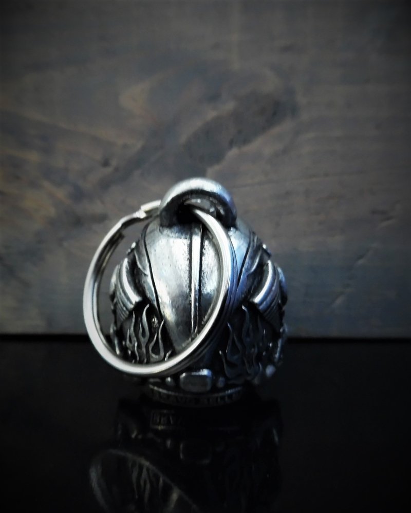 Motorhead Skull Diamond - Pewter - Motorcycle Gremlin Bell - Made In USA - SKU BB112-DS - Image 3