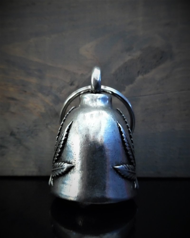 Bud Leaf - Pewter - Motorcycle Spirit Bell - Made In USA - SKU BB113-DS - Image 2