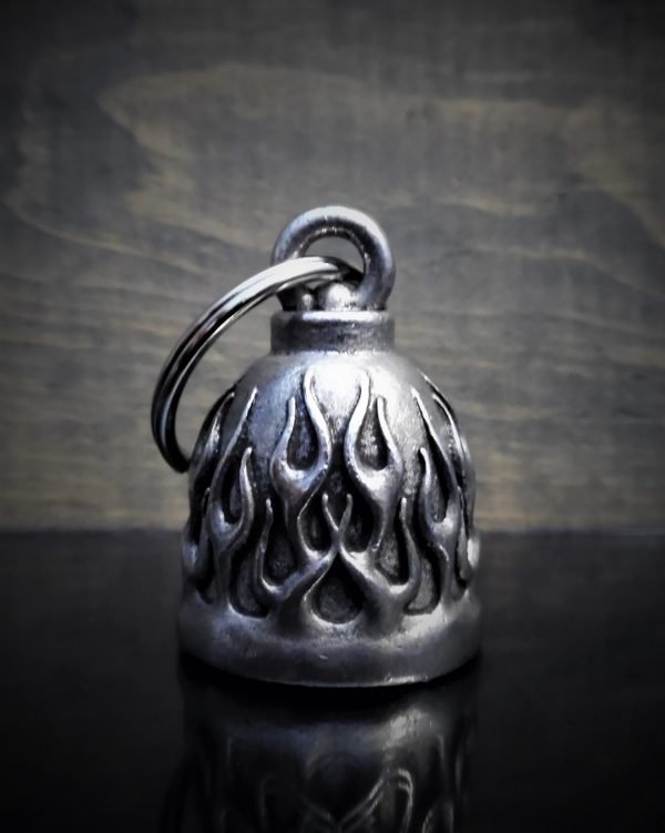 Flame - Pewter - Motorcycle Gremlin Bell - Made In USA - SKU BB22-DS - Image 2