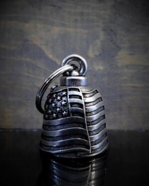 USA Flag - Pewter - Motorcycle Gremlin Bell - Made In USA - SKU BB34-DS