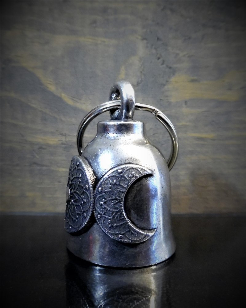 Moon - Pewter - Motorcycle Gremlin Bell - Made In USA - SKU BB64-DS - Image 2