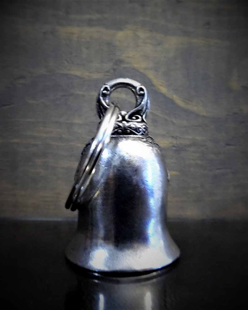 Rose - Pewter - Motorcycle Spirit Bell - Made In USA - SKU BB67-DS - Image 2