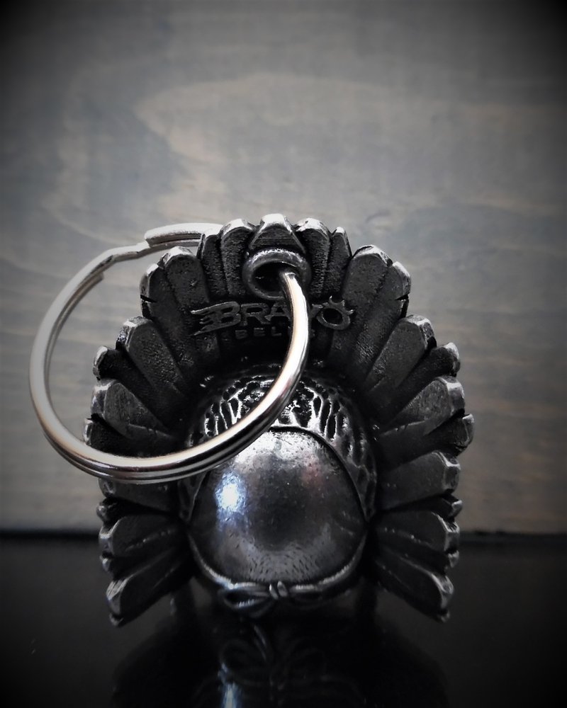 Indian Skull - Pewter - Motorcycle Spirit Bell - Made In USA - SKU BB69-DS - Image 2