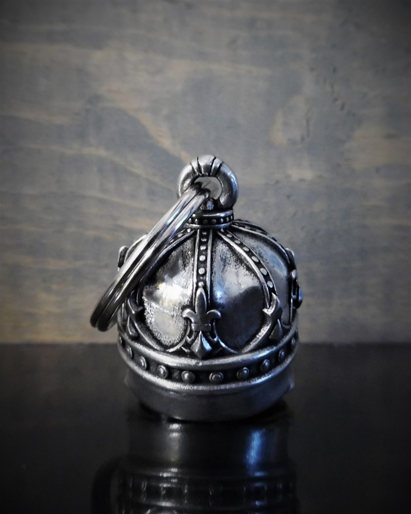 King Skull Diamond - Pewter - Motorcycle Gremlin Bell - Made In USA - SKU BB75-DS - Image 3