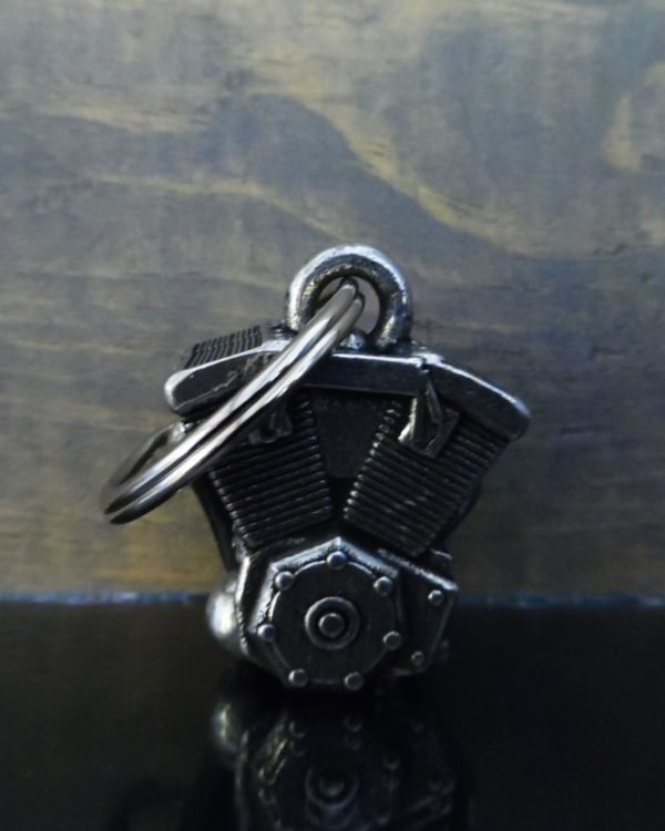 Motorcycle Engine - Pewter - Motorcycle Gremlin Bell - Made In USA - SKU BB79-DS - Image 2