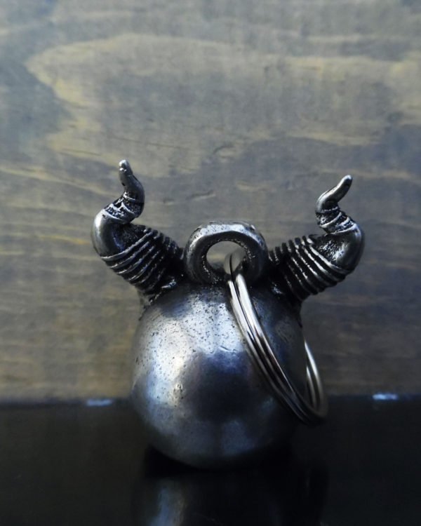 Hell Skull - Pewter - Motorcycle Gremlin Bell - Made In USA - SKU BB80-DS - Image 3