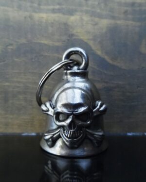 Skull Crossbones - Pewter - Motorcycle Spirit Bell - Made In USA - SKU BB81-DS