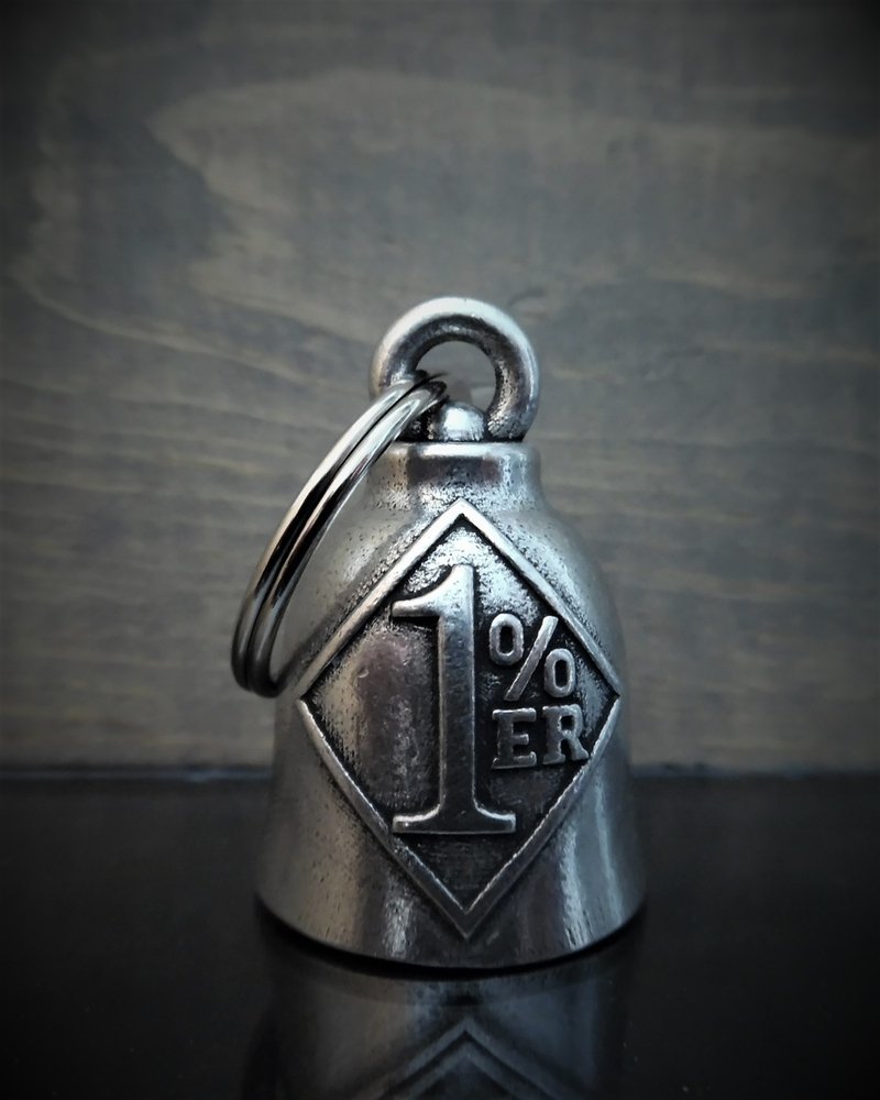One Percenter - Pewter - Motorcycle Spirit Bell - Made In USA - SKU BB82-DS