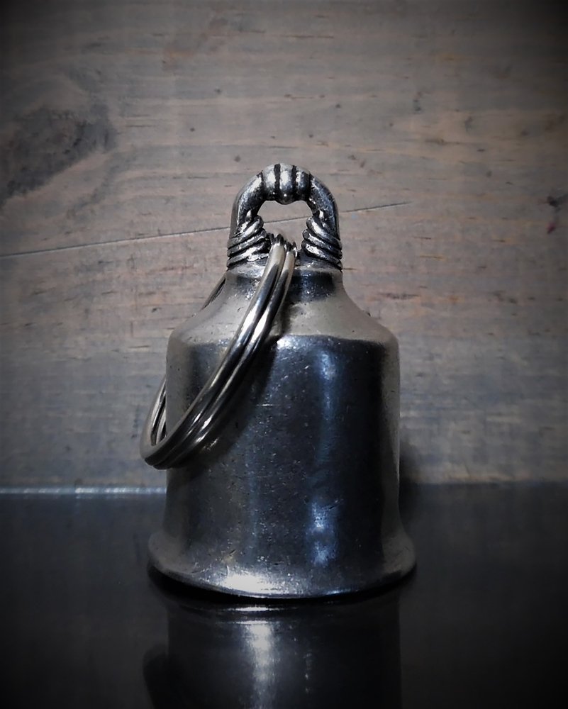 Race Flag Eagle - Pewter - Motorcycle Gremlin Bell - Made In USA - SKU BB84-DS - Image 2