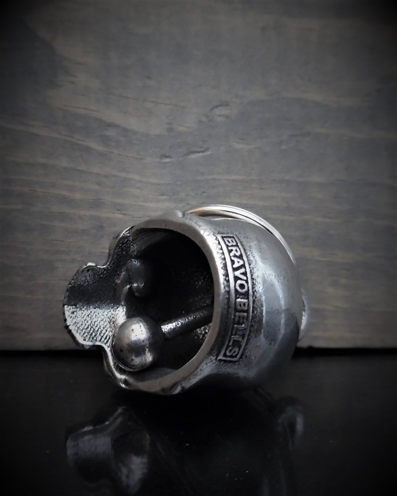 Pot Head Skull - Pewter - Motorcycle Gremlin Bell - Made In USA - SKU BB93-DS - Image 3