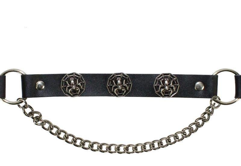 Pair of Biker Boot Chains - Spider In Web - Motorcycle - BC13-DL - Image 2