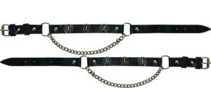 Pair of Biker Boot Chains - Spider In Web - Motorcycle - BC13-DL