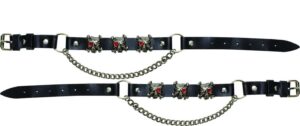 Pair of Biker Boot Chains - Pirate Skull - Motorcycle - BC14-DL
