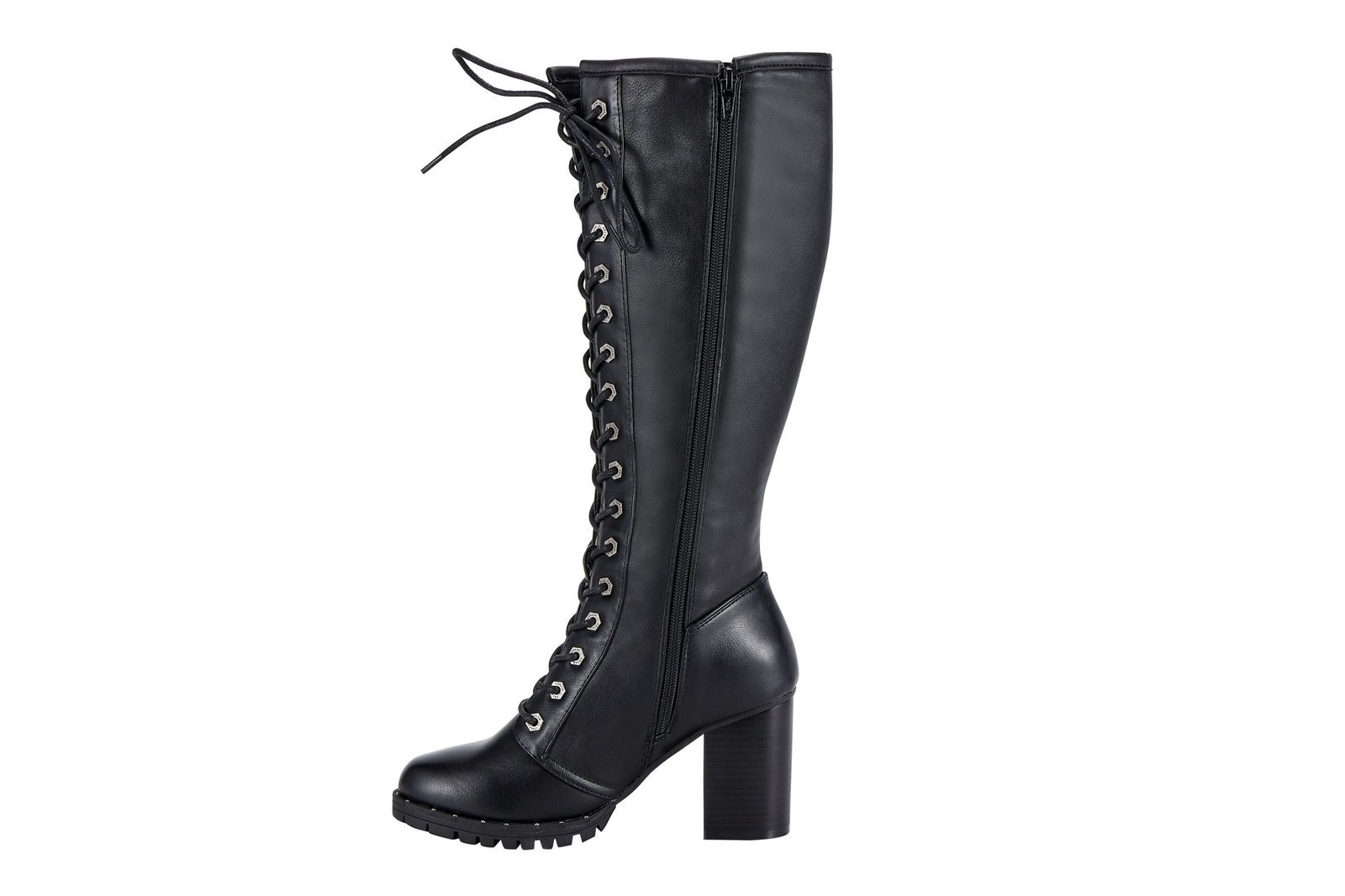 Motorcycle Boots - Women's - Knee High - Chunky Heel and Zipper - BTL7006-DL - Image 5