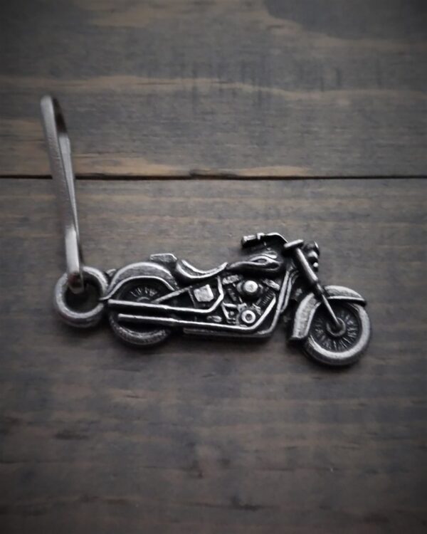 Zipper Pull - Motorcycle - Lead Free Pewter - Made In U.S.A. - BZP-22-DS