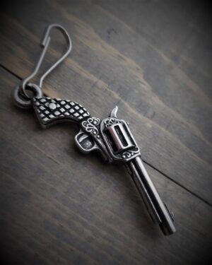 Zipper Pull - Revolver - Hand Gun - Lead Free Pewter - Made In U.S.A. - BZP-24-DS