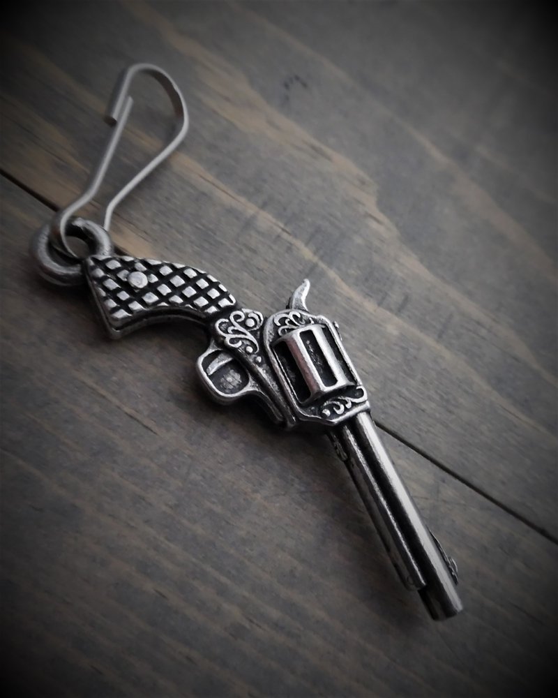 Zipper Pull - Revolver - Hand Gun - Lead Free Pewter - Made In U.S.A. - BZP-24-DS