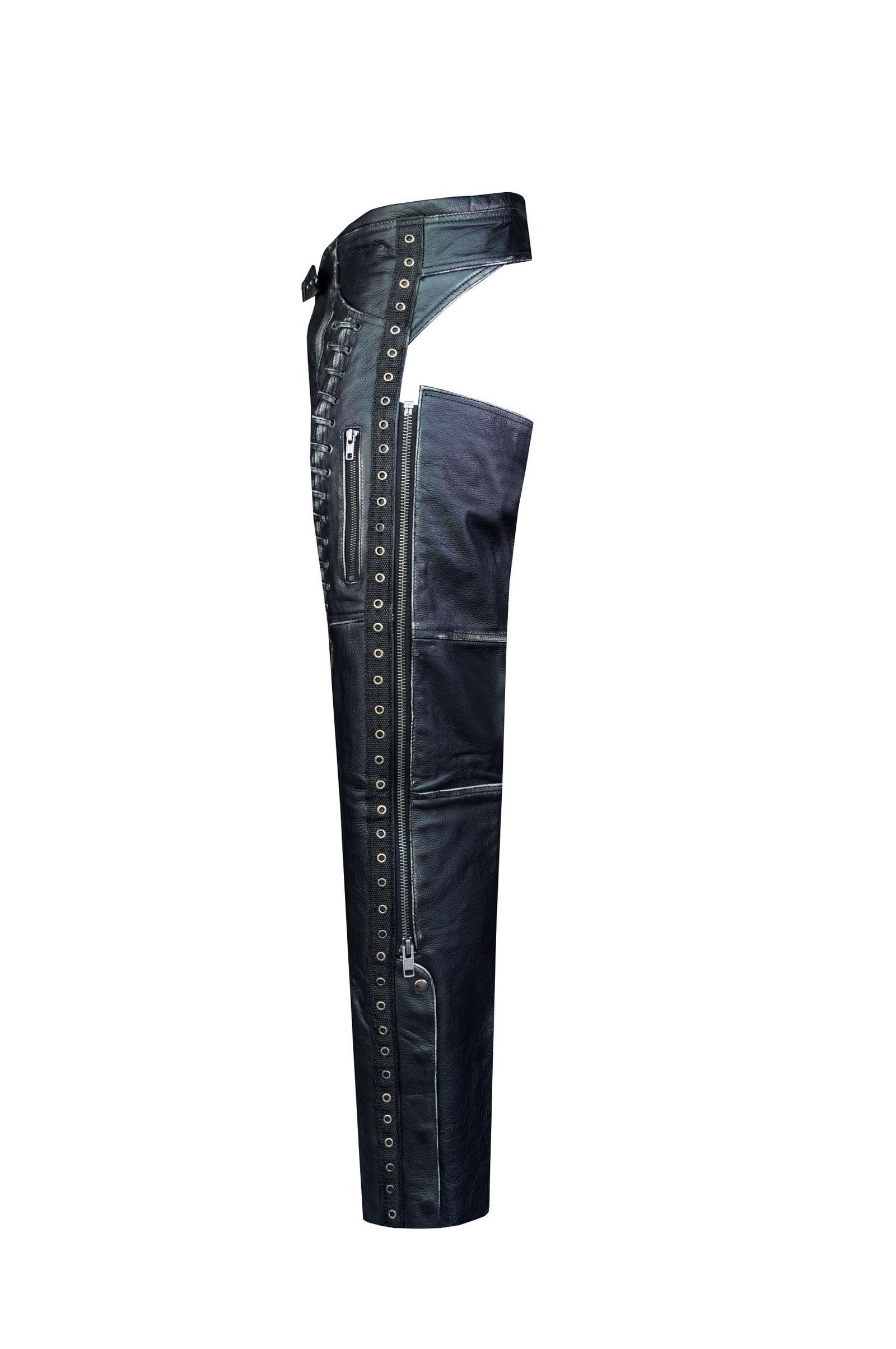 Leather Motorcycle Chaps - Women's - Premium - Lacing and Grommets - C1440-11-DL - Image 3