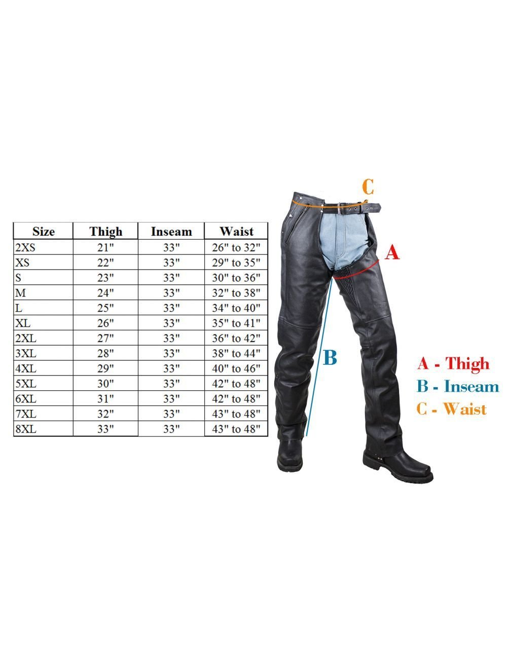 Leather Motorcycle Chaps - Women's - Premium - Lacing and Grommets - C1440-11-DL - Image 4