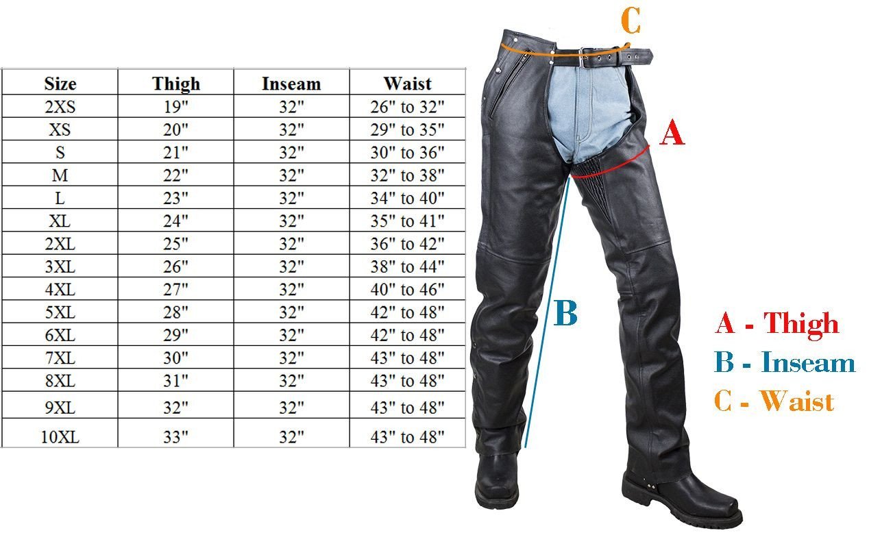 Leather Motorcycle Chaps - Braid Design - Men or Women - Naked - C326-11-DL - Image 4