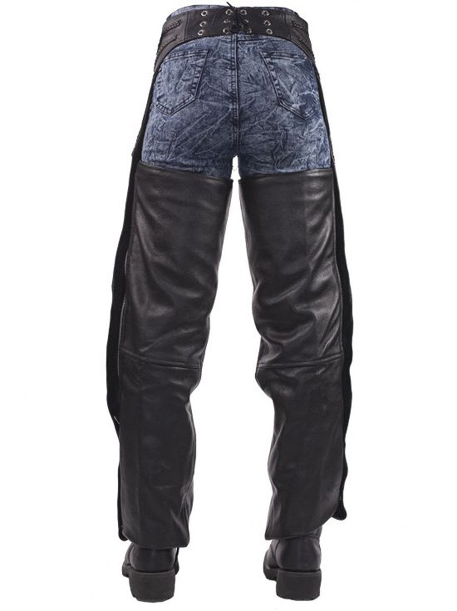 Leather Motorcycle Chaps - Braid Design - Men or Women - Naked - C326-11-DL - Image 5