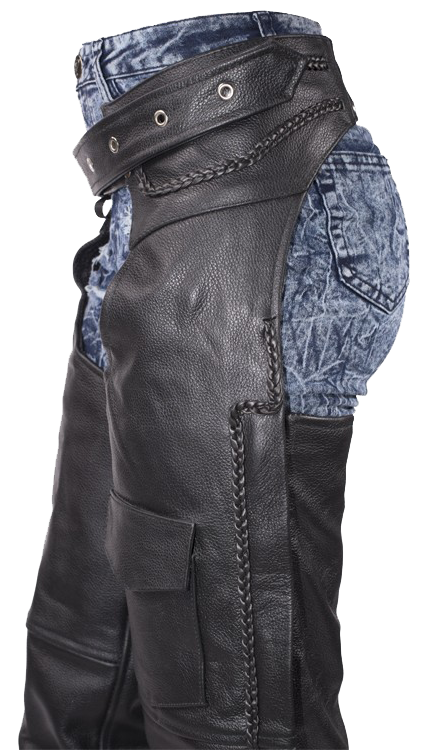 Leather Assless Chaps - Braid Design - Men or Women - Premium - C326-RC-01-DL - Image 3