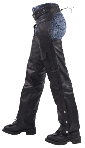 Leather Assless Chaps - Braid Design - Men or Women - C4326-04-DL