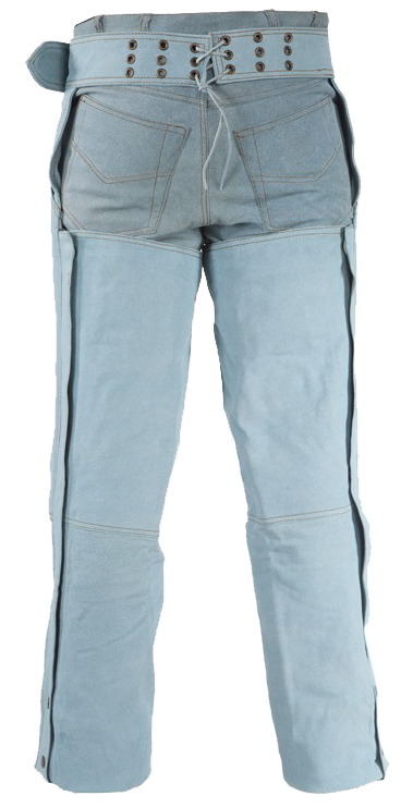 Blue Leather Chaps with a Denim Look - C332-15-DL - Image 4