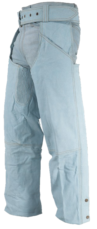 Blue Leather Chaps with a Denim Look - C332-15-DL - Image 2