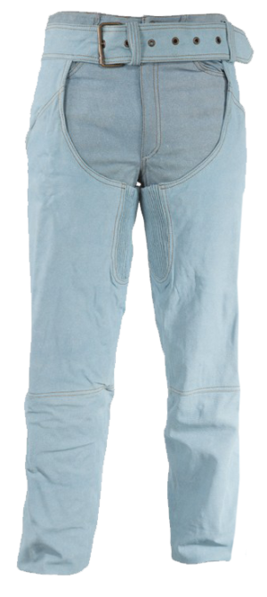 Blue Leather Chaps with a Denim Look - C332-15-DL