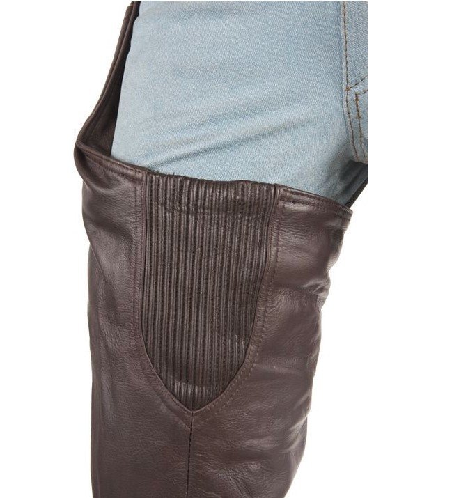 Leather Chaps - Thigh Stretch - Brown - Up To 9XL - Men or Women - C332-BROWN-DL - Image 7