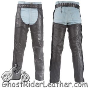 Leather Chaps - Premium - Thigh Stretch - Men or Women - C332-DL