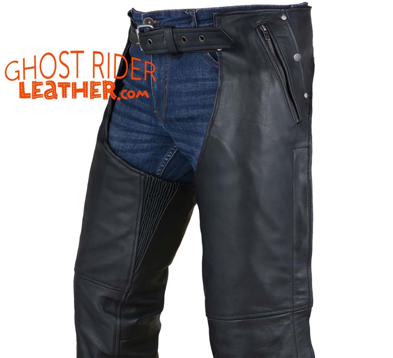 Leather Chaps - Men's or Women's - Removable Liner - Split Leather - C4334-04-DL - Image 5