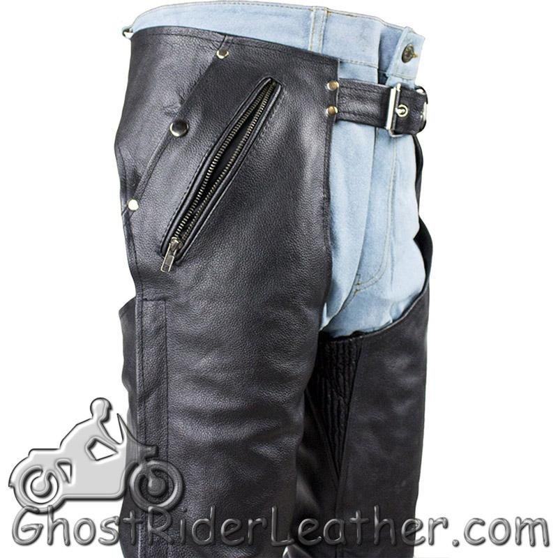 Leather Chaps - Men's or Women's - Removable Liner - Premium Naked Leather - C4334-11-DL - Image 8