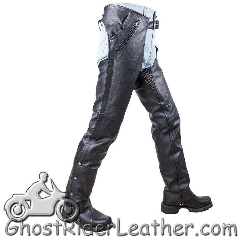 Leather Chaps - Men's or Women's - Removable Liner - Premium Naked Leather - C4334-11-DL - Image 9