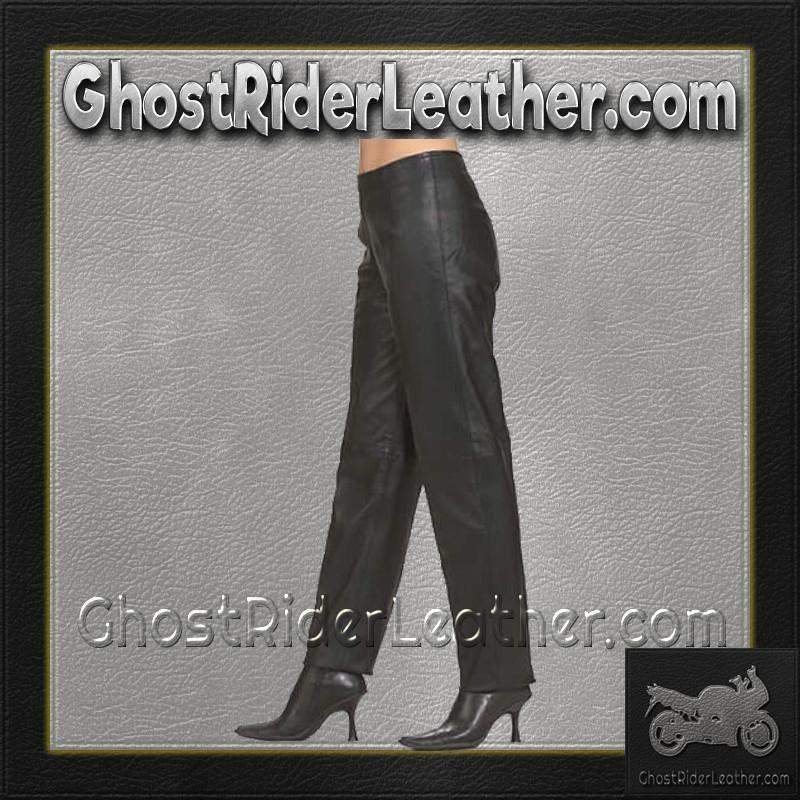 Leather Pants - Women's - Hip Hugger - Straight Legs - C503-DL - Image 4