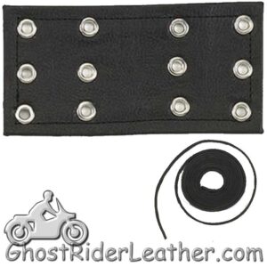 6 Inch Leather Chaps Extension with Leather Lacing - Waist Extenders - CE2-CE3-DL
