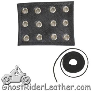 4 Inch Leather Chaps Extension with Leather Lacing - CE1-CE3-DL
