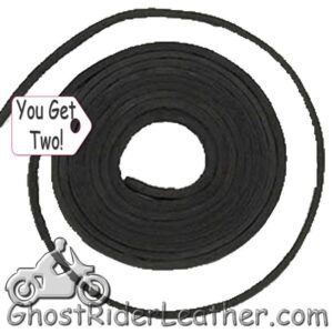 You Get TWO - 6 Foot Lengths of Black Leather Lacing SKU GRL-CE3-BLACK-X2-GRL