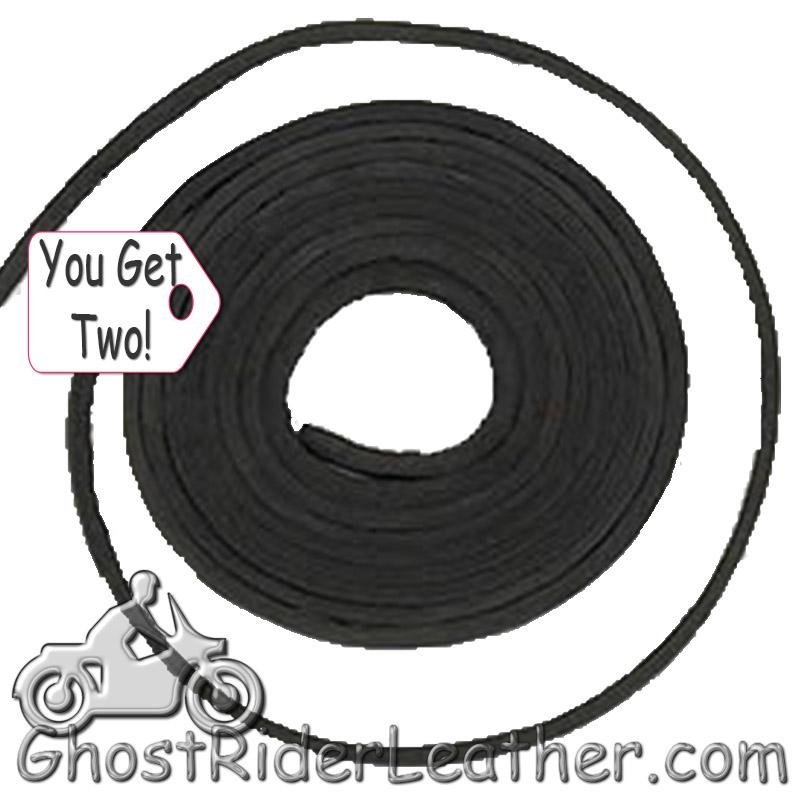You Get TWO - 6 Foot Lengths of Black Leather Lacing SKU GRL-CE3-BLACK-X2-GRL