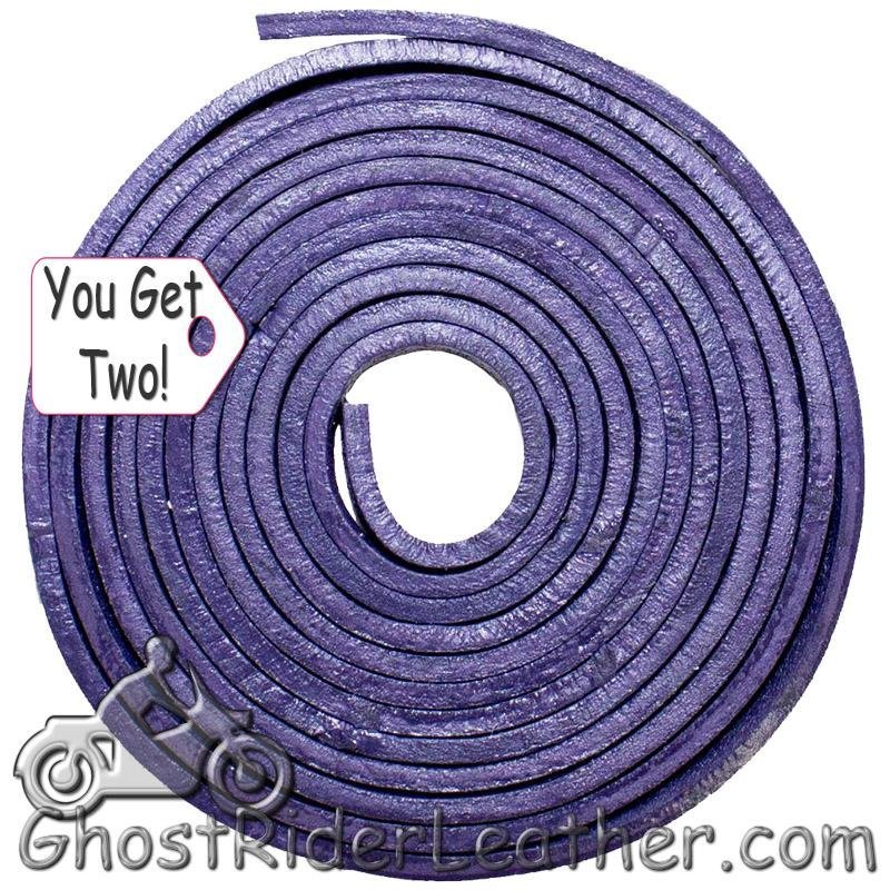 You Get TWO - 6 Foot Lengths of Purple Leather Lacing SKU GRL-CE3-PURPLE-X2-GRL