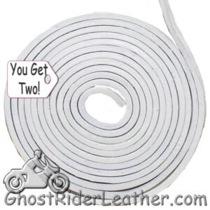 You Get TWO - 6 Foot Lengths of White Leather Lacing SKU GRL-CE3-WHITE-X2-GRL