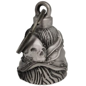 Motorcycle Ride Bell - 3D - Skull With Rebel Flag - Spirit Bell - Gremlin - DBL17-L-DL