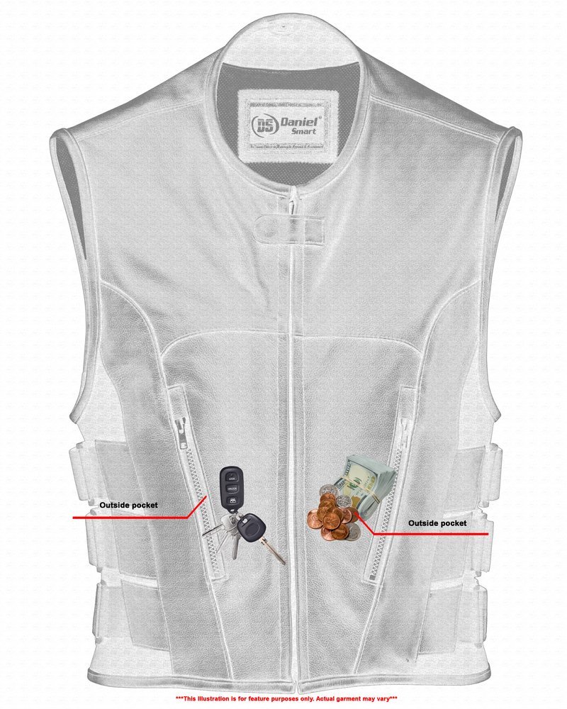 Leather Motorcycle Vest - Men's - Updated SWAT Team - Up To 8XL - Silent Strike - RC007-RC - Image 9