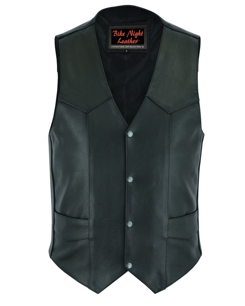 Leather Motorcycle Vest - Men's - Plain Sides - Up To Size 66 - Quiet Ride - RC104-RC - Image 10