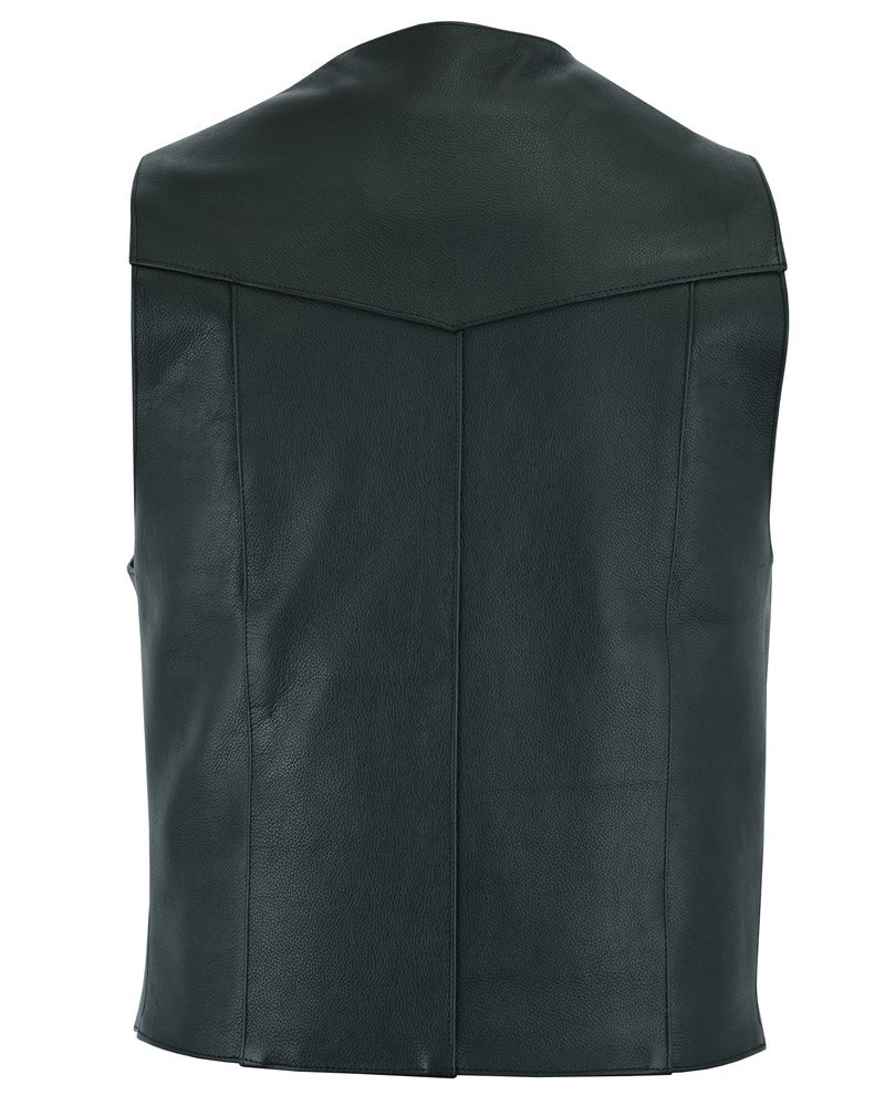 Leather Motorcycle Vest - Men's - Plain Sides - Up To Size 66 - Quiet Ride - RC104-RC - Image 16