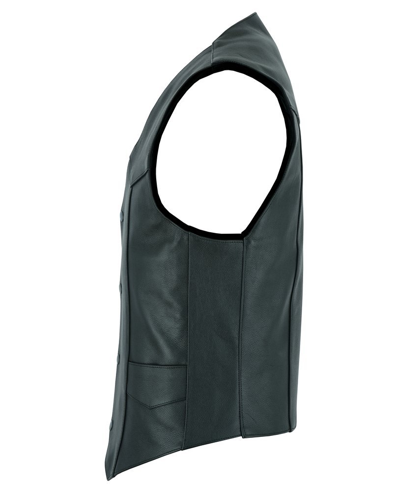 Leather Motorcycle Vest - Men's - Plain Sides - Up To Size 66 - Quiet Ride - RC104-RC - Image 17